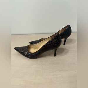 Ann Taylor Brown Crocodile Pattern Heels